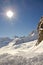 Snow on Jungfraujoch top of Europe
