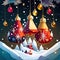 Snow-kissed Elegance: Christmas Gifts and Decorations Wrapped in Winter\\\'s Embrace AI Generative By Christmas ai