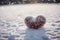 Snow kissed hearts, a romantic gesture in the winter wonderland