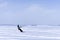 Snow kiter on the ice of the Kama Reservoir