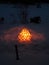 Snow Lantern on front lawn