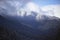 Snow lined trees on mountain