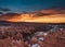 Snow Lingers on Bryce Canyon with Orange Sunrise