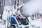 Snow machine blowing artificial snow