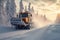 Snow Machine Clears Snowy Roads. AI