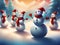 Snow man background design pattern in merry Christmas