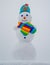 Snow man in winter. Christmas snowman. New year element. Winter clothes, knitted hat and scarf.