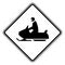 Snow Mobile Crossing Indicator vintage illustration