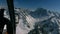 Snow mountain aerial view