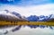 Snow mountain and lake