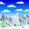 snow, mountains, trees, vectors