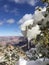 Snow in October near Desert View Watchtower at Grand Canyon, Arizona.