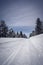 Snow packed road at Island park Idaho