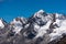 Snow peak in Himalayas mountain range view from Khare village, Mera region, Nepal