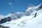 Snow and peaks nearby Jungfraujoch in Switzerland