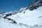 Snow and peaks nearby Jungfraujoch in Switzerland