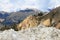 Snow piles near Col d`Izoard, French Queyras Natural Park