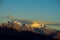Snow plato in Dolomite Alps at sunset