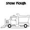 Snow plough with hand draw