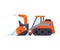 Snow Plow Bulldozer, Winter Snow Removal Machine, Heavy Professional Cleaning Road Snowblower Vehicle Vector