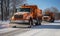 Snow plow pickup trucks equipped for winter weather and efficient snow remove