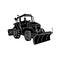 Snow Plow Tractor Snow Removal Machine Side Retro Black and White