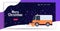 Snow plow truck cleaning road afrer snowfall winter snow removal concept copy space horizontal