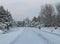 Snow Plowed Residential Street in the Winter