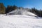 Snow production on a ski slope