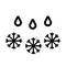 Snow with rain vector icon. Black and white weather illustration.