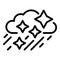 Snow rainy cloud icon, outline style