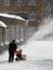 Snow removal with a snowblower