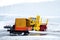 Snow removal truck in Japan, two trucks for snow vehicle for removal ,plow ,clear snow in walking wall ,Tateyama Kurobe Alpine Rou