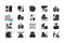 Snow removing services black glyph icons set on white space