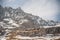 Snow rock mountain, mountains peaks