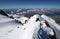 Snow rocks in high mountains from peak Elbrus