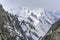 Snow and rocks in the upper parts of the Mont Blanc massif