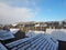 Snow on the Rooftops of Traditional English Victorian Terraced Houses in Cumbria, England