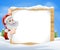 Snow scene Christmas Santa Sign