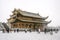 Snow scene in goldentop, mount emei,china