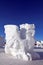 Snow sculpture of a dragon at the Snow Castle in Yellowknife, Northwest Territories, Canada