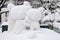 Snow sculpture of a pair of bears at Sapporo Snow Festival 2013