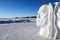 Snow sculpture at the Snow Castle in Yellowknife, Northwest Territories, Canada