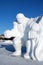Snow sculpture at the Snow Castle in Yellowknife, Northwest Territories, Canada