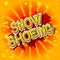 Snow Shoeing - Comic book style words.