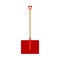 Snow shovel red outdoor snowfall clean remove dig. Manuall handle vector icon sidewalk street road. Equipment spade