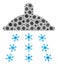 Snow Shower Covid Virus Collage Icon of Infection Elements