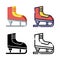 Snow Ski Ice Skating Shoe Icon Set Logo Winter Holidays