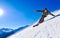 Snow Skier Against Blue Sky