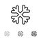 Snow, Snow Flakes, Winter, Canada Bold and thin black line icon set